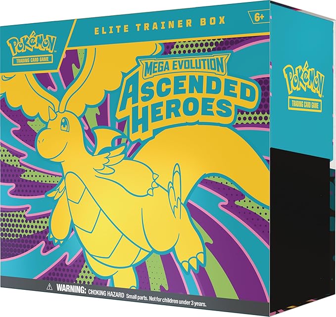 Pokémon TCG: Mega Evolution—Ascended Heroes Elite Trainer Box – 9 Packs, N's Zekrom IR Promo, Mega Dragonite ex, 290+ Cards