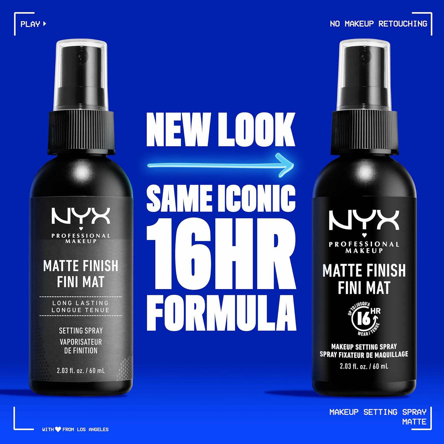 NYX PROFESSIONAL MAKEUP Makeup Setting Spray - Matte Finish, Lightweight, Long-Lasting, Extends Makeup Wear Up to 16 hours, Vegan and Cruelty Free Formula, 60mlMake Up✨ Matte Finish Control – Keeps your makeup shine-free and locked in place with a smooth,