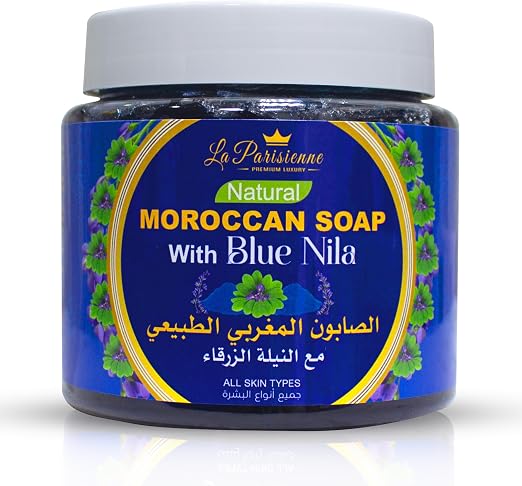 ECOLYTE+ Moroccan Soap Blue Nila 500g – Natural Hammam Soap, All Skin Types, Olive Oil