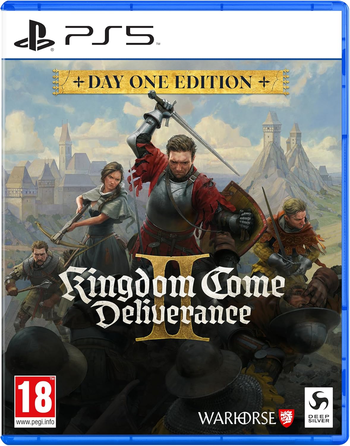 Kingdom Come Deliverance II - Day One EditionVideo GamesSET AMID THE CHAOS OF A MEDIEVAL CIVIL WARKingdom Come: Deliverance II is a gripping tale of revenge, betrayal and discovery. Embark on an epic journey from a humble blacksmith's forge to the court o