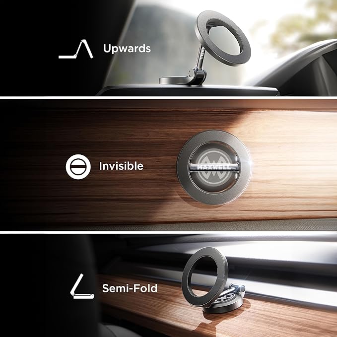 Maxwell Magnetic Car Holder 360 Rotation Compatible with MagSafe iPhone 16 Pro Max 15 Samsung Galaxy S24 Car Phone HolderCar AccessoriesNano Grade Honeycomb Design: Provides superior grip and stability, this car phone holder is ensuring your device stays