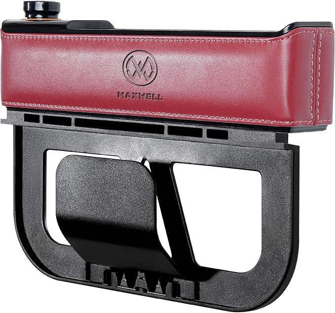 Maxwell Car Charge Organizer Pouch USBA Quick Charge Compatible with iPhone 16 Pro Max iPhone 15 Pro Max Samsung S25 Laptop Secure Fit for Automobile Durable Leather Easy Organization (Red)Car AccessoriesQuick Charge Compatibility: Supports USB-A Quick Ch