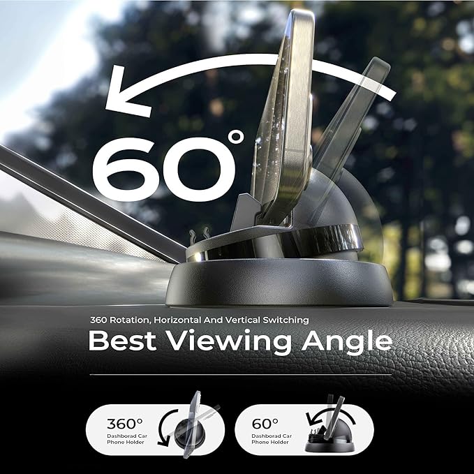 Maxwell Car Phone Holder with Cable Storage Design Compatible with iPhone 16 Pro Max 15 Samsung Galaxy S24 NonSlip Silicone Backing Snap Fastener Design Universal Compatibility Car Phone HolderCar AccessoriesSecure Grip: Features a non-slip silicone backi