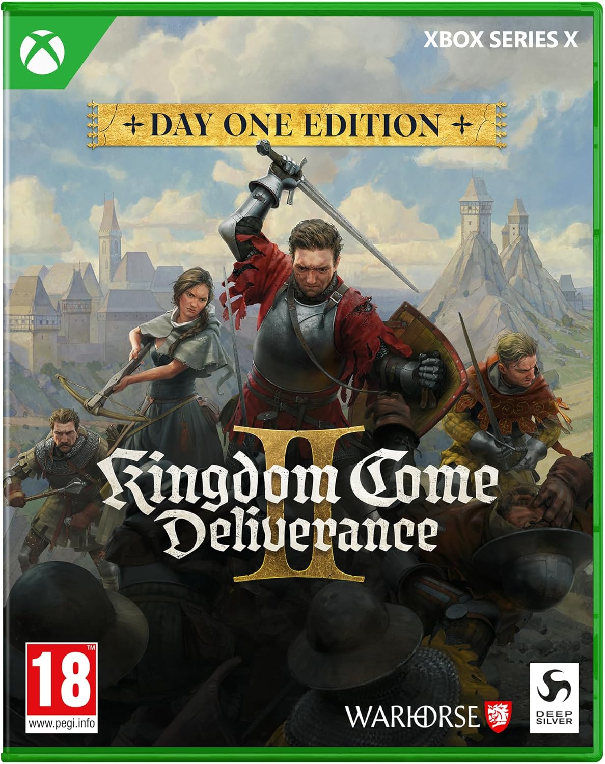 Kingdom Come Deliverance II - Day One EditionVideo GamesSET AMID THE CHAOS OF A MEDIEVAL CIVIL WARKingdom Come: Deliverance II is a gripping tale of revenge, betrayal and discovery. Embark on an epic journey from a humble blacksmith's forge to the court o