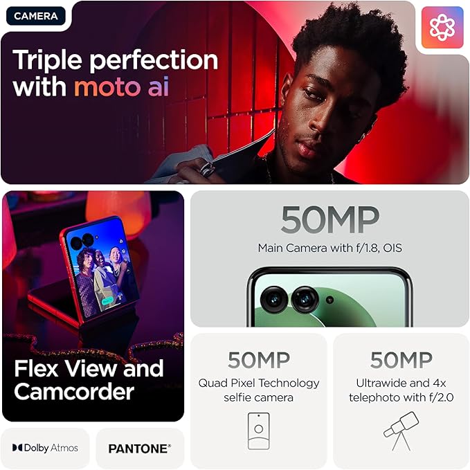 Motorola Razr 60 Ultra 5G – Snapdragon 8 Elite, Triple 50MP Camera System, 7.0" 165Hz Dolby Vision pOLED + 4.0" pOLED Cover Display, 16+16GB RAM Boost 512GB, 4700mAh 68W TurboPower, Titanium Hinge, UAE Type Approved