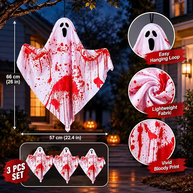 3-Pack Hanging Halloween Decorations for Indoor & Outdoor Use