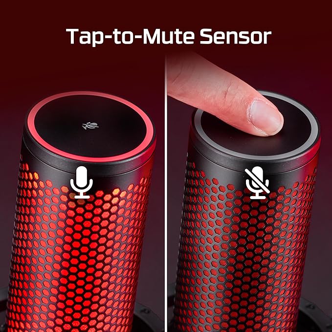 HyperX QuadCast 2 USB Microphone – 24-bit/96kHz, 4 Polar Patterns, Tap-to-Mute, Shock Mount, PC/PS5/PS4