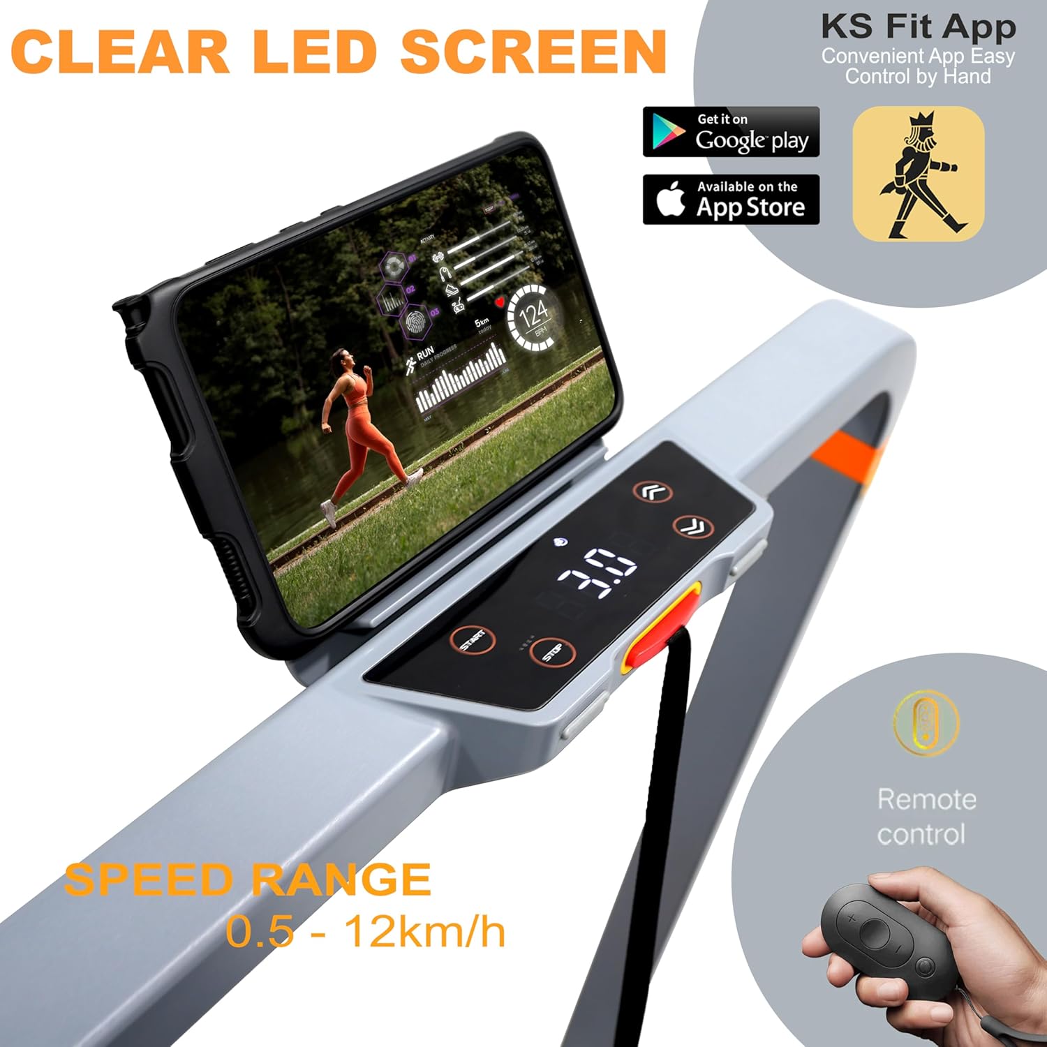 SKY LAND EM-1288-PRO 2-in-1 Walking Pad Treadmill | 2.25HP, Double Foldable, Bluetooth & Zwift App