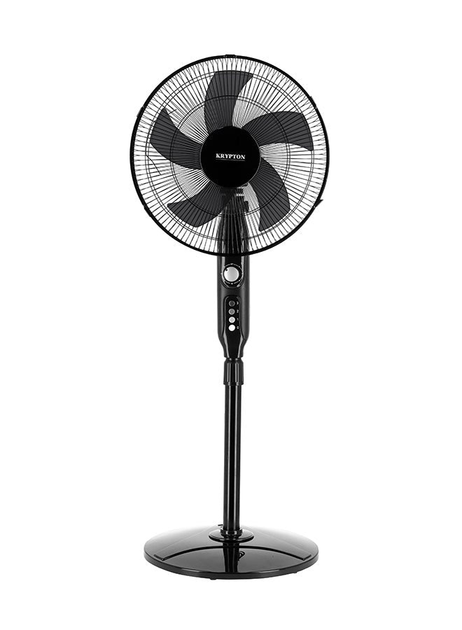 Krypton Oscillating Stand Fan KNF6153 - BlackHome EnvironmentAERODYNAMIC DESIGNEncased within its protective mesh casing are 5 fantastically aerodynamic blades which capture more air in a single turn than standard 4-blade fans, enabling it to generate mor