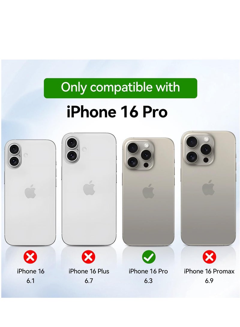 Magnetic Case for 16 Pro 6.3inch, Compatible with MagSafe, Scratch-Resistant Back, Anti-Scratch Clear Back Magnetic Phone Cover