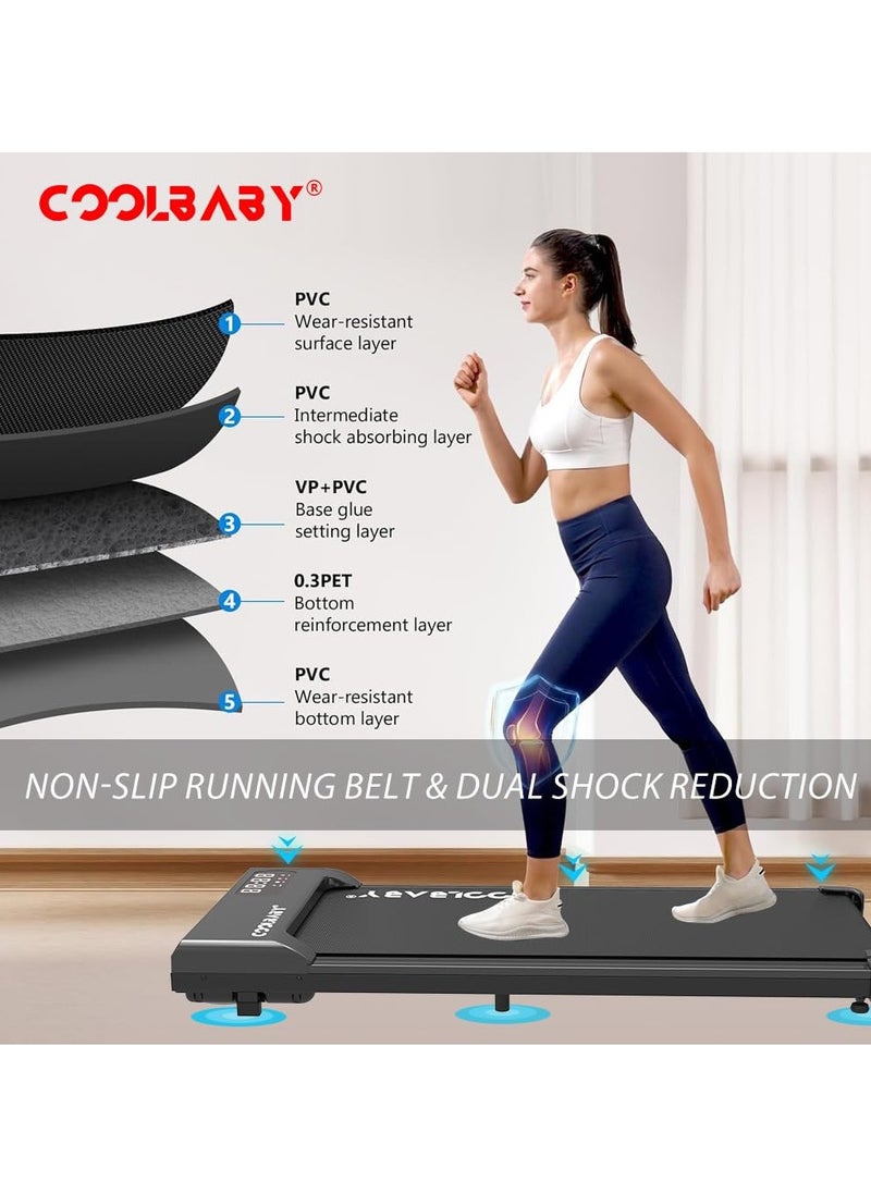COOLBABY Under Desk Treadmill, 2 in 1 Quiet Treadmill for Office and Home, Portable Office Treadmill with Remote Control, LED Display, Running Mat for Walking and Jogging, Under Desk TreadmillEquipments2-in-1 Walking & Jogging Treadmill – Switch effortles