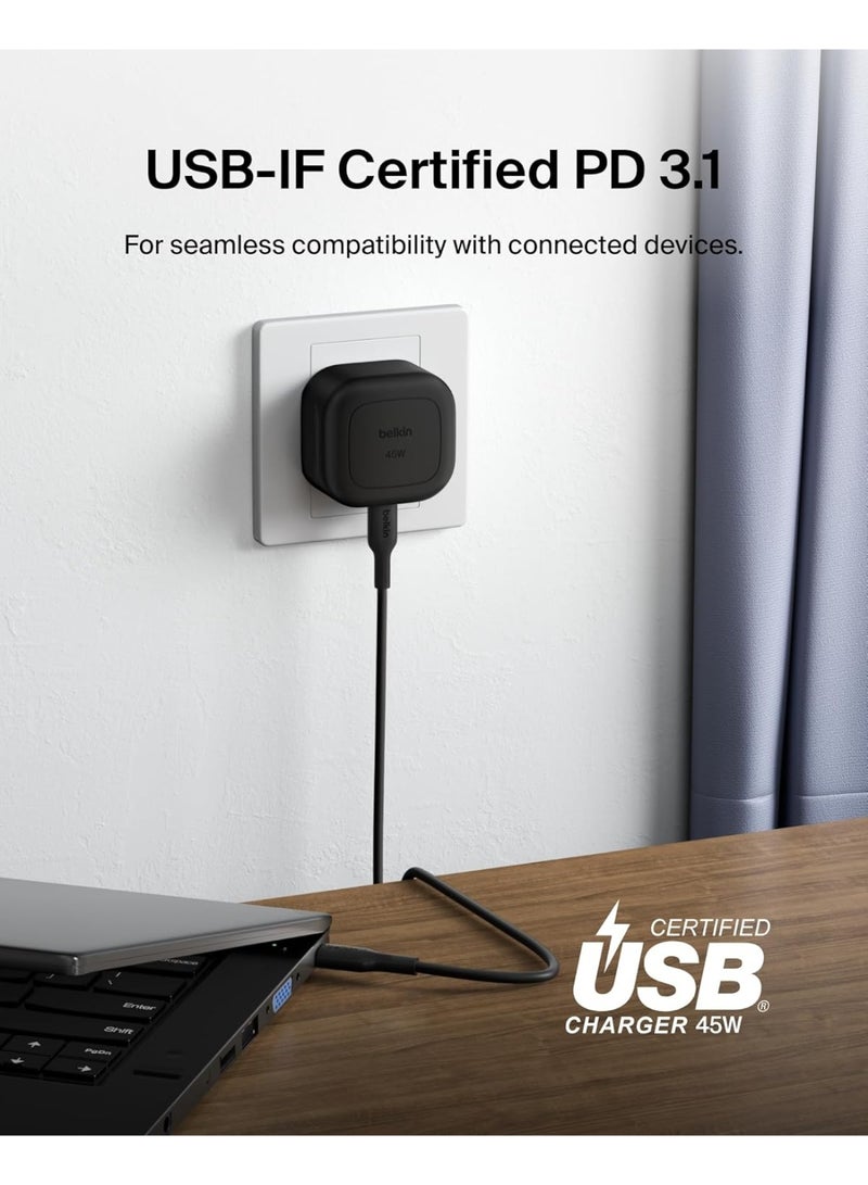 Belkin Compact Wall Charger 45W USB-C Power Delivery – Black