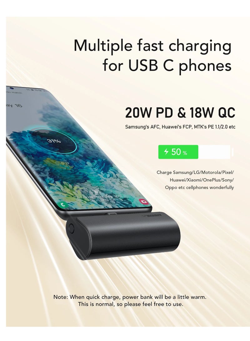 Ultra-compact VEGER portable charger for iPhone and Samsung