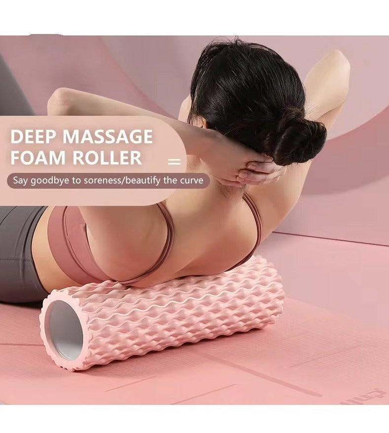 Bernessi 45 × 14 cm Foam Roller – Textured Muscle Massage Roller for Yoga, Stretching & Recovery