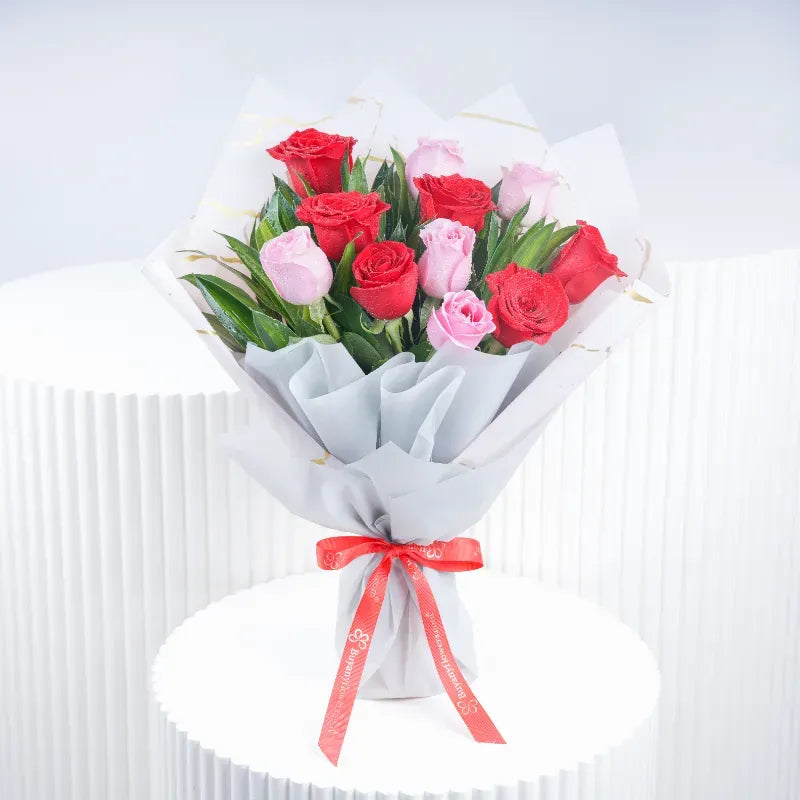 Valentine rose bouquet with 11 roses