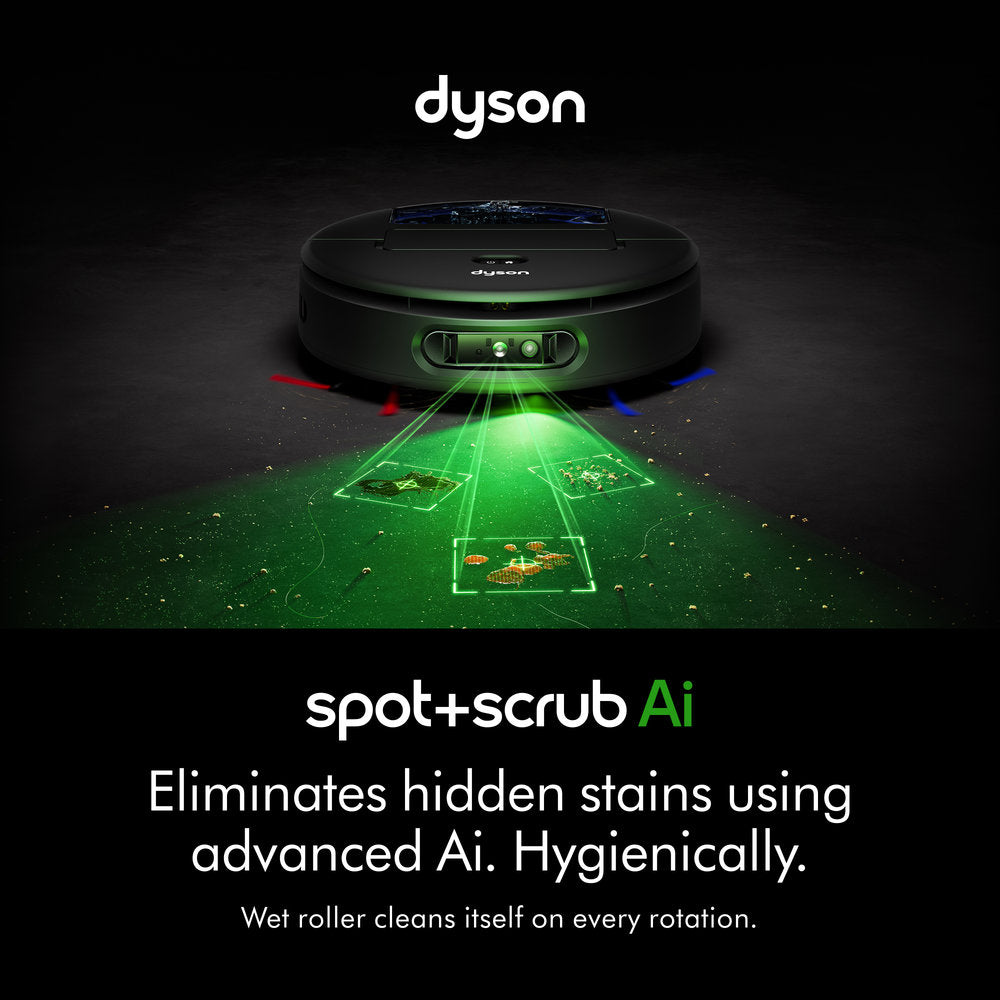 Dyson Spot+Scrub AI Robot Vacuum Cleaner – Smart Vacuum & Floor Scrubbing Robot, Black/Blue (RB05-A)