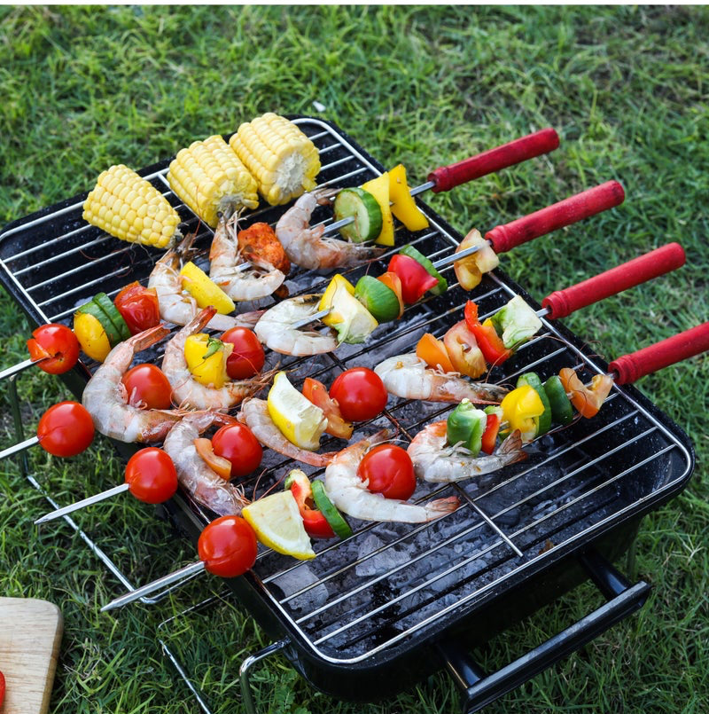 Royalford RF11681 BBQ Square Skewers Set – 6-Piece Stainless Steel, 50 cm