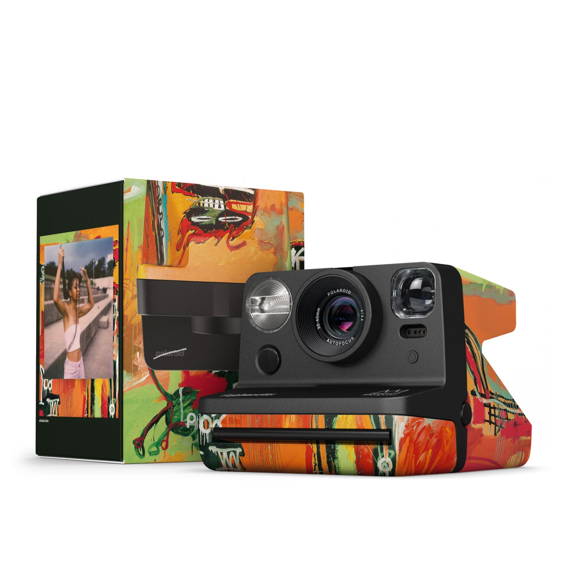 Polaroid Now Instant Camera Generation 2 – Basquiat EditionCamerasWelcome to the beautifully imperfect world of Polaroid photography. Autofocus 2-lens system Classic look made of 40% recycled materials Works with our iconic full-size Polaroid film Hydro-d