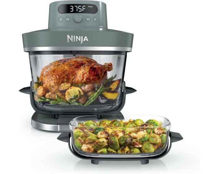Ninja CRISPi PRO 7-in-1 Glass Air Fryer AS101UKCY – 5.7L & 2.3L Containers, 2050W, Cyberspace