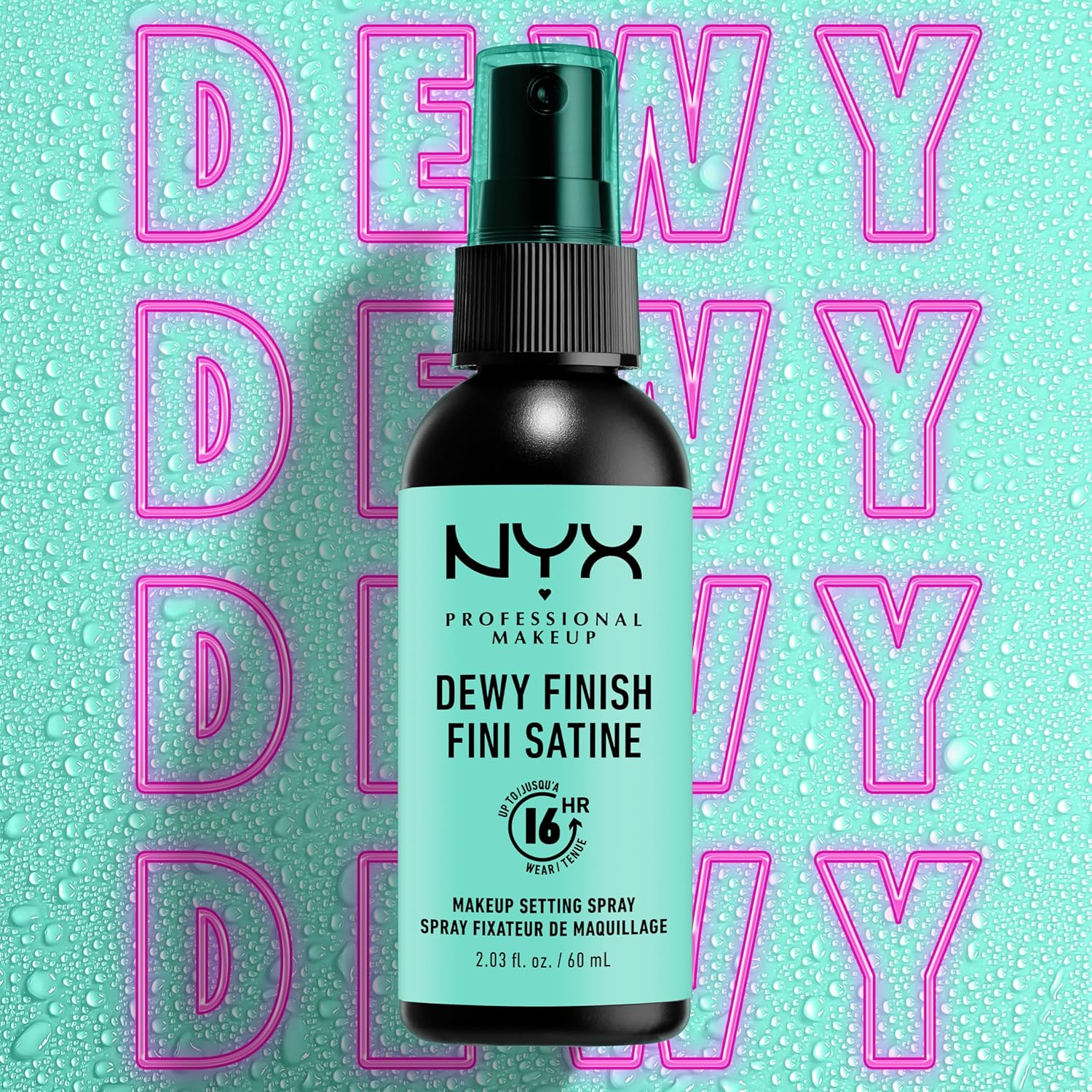 NYX PROFESSIONAL MAKEUP Long Lasting Makeup Setting Spray, Dewy Finish, 60mlMake-Up💧 Dewy Finish Formula – Adds a healthy, radiant glow to your makeup with a lightweight, non-sticky mist. ⏳ Long-Lasting Hold – Keeps makeup fresh and smudge-proof for hour