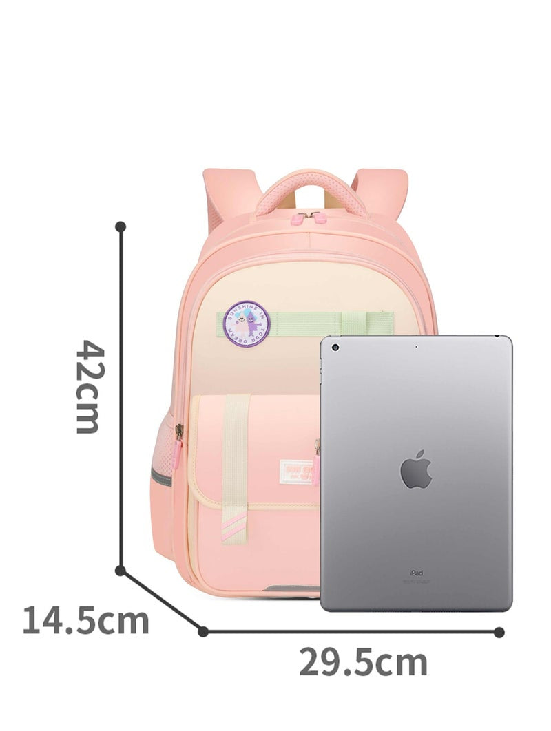 SUN EIGHT SE22222 16.5" Lightweight School Backpack – Water-Resistant Polyester Daypack for Girls, Pink