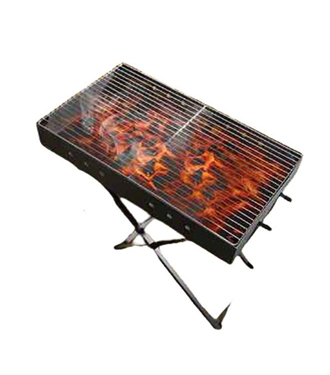 Royalford RF10367 Foldable Charcoal BBQ Grill Stand – Black, 70 × 40 × 73 cm