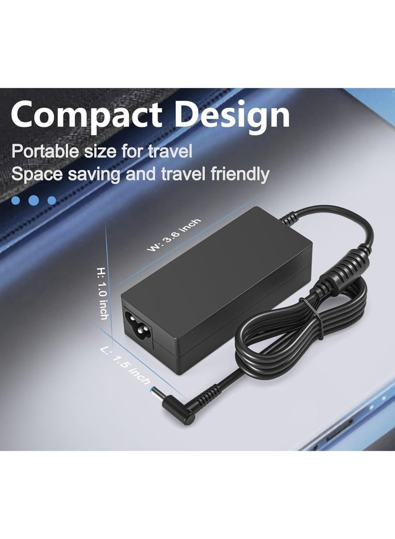 Replacement 65W HP Laptop Charger, Ac Adapter for HP Pavilion, HP EliteBook, HP Spectre, HP Envy, HP Chromebook, HP ProBook, HP Stream, HP 250 G6, 255 G7 and More(4.5 X 3mm)