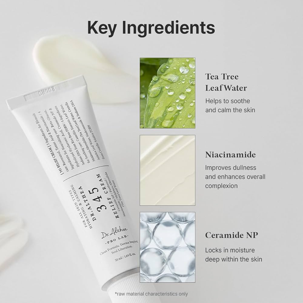 Dr.Althea 345 Relief Cream 50ml | PDRN & Niacinamide Moisturizer | Soothing Recovery & Blemish Care | Korean Vegan Skincare