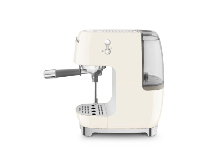 Smeg ECF03CRUK Espresso Coffee Machine with Cold Brew – 15 Bar, 58mm Portafilter, Milk Steam Wand, 1.4L Water Tank, Cream