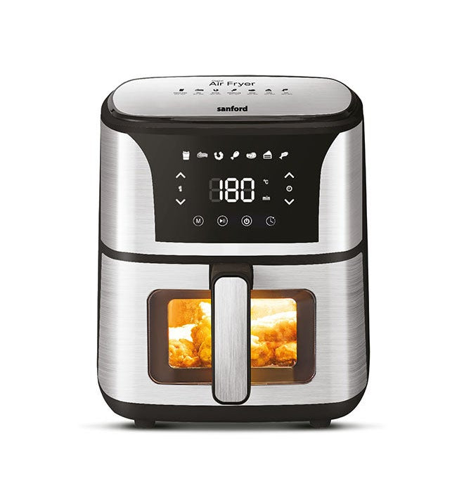Sanford Digital Air Fryer 5.5L 1500W SF2450AF Black with Visible Window and Smart Cooking Modes