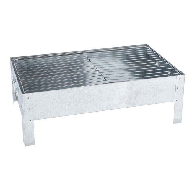 Royalford RF10365 Portable Foldable Charcoal BBQ Grill – Silver, 44.5 × 26.5 cm