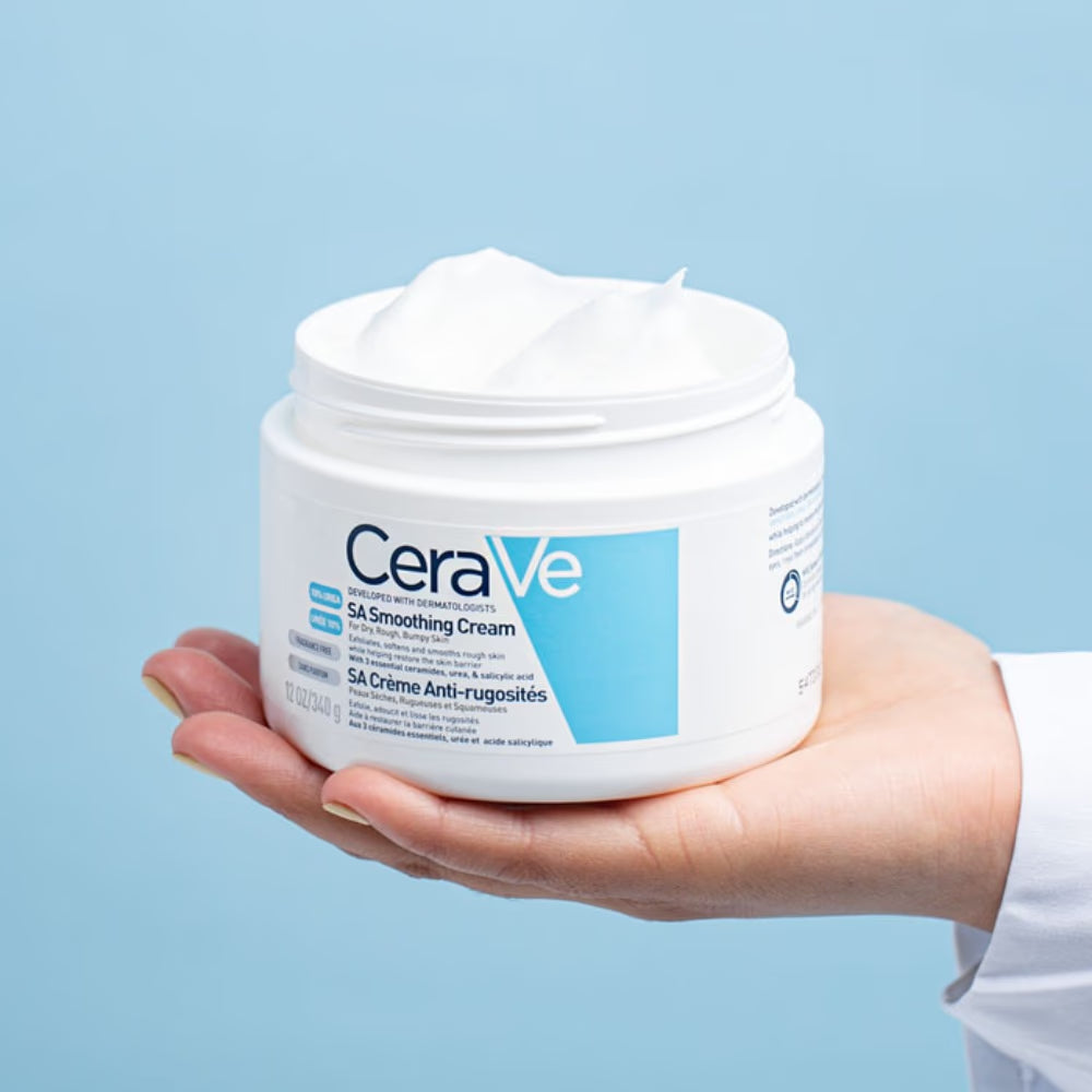 CeraVe SA Cream for Rough & Bumpy Skin – 16oz (453g), Salicylic Acid, Lactic Acid, Vitamin D, 3 Ceramides, Fragrance-Free