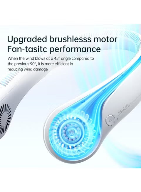 JISULIFE Life 3 Portable Neck Fan, Bladeless Hands-Free Wearable Fan, 4000mAh Rechargeable Battery, USB-C Personal Cooling Fan, Headphone Design
