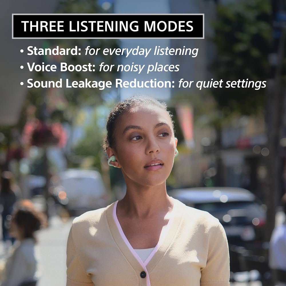 Sony LinkBuds Clip Open-Ear True Wireless Earbuds, Lightweight Clip-On Design, Bluetooth, Ambient Sound, Touch Controls, Up to 37 Hours Battery, IPX4, Black - UAE Version