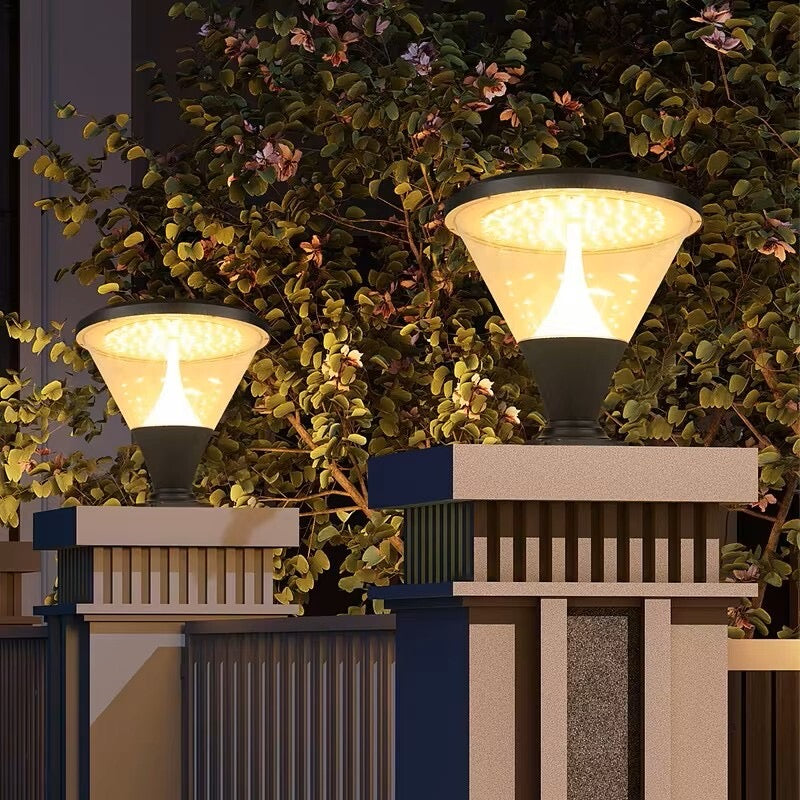 Solar LED Post Top Light 3000K Warm White – Solar Outdoor Garden Lamp, Waterproof, P18-1, 1 Year Warranty