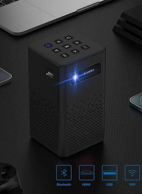 Crony C900 Smart DLP Upright Projector with Bluetooth 5.0 Speaker, Wireless Screen Mirroring, Built-in Battery, 1080P Supported Portable Home Theater Projector