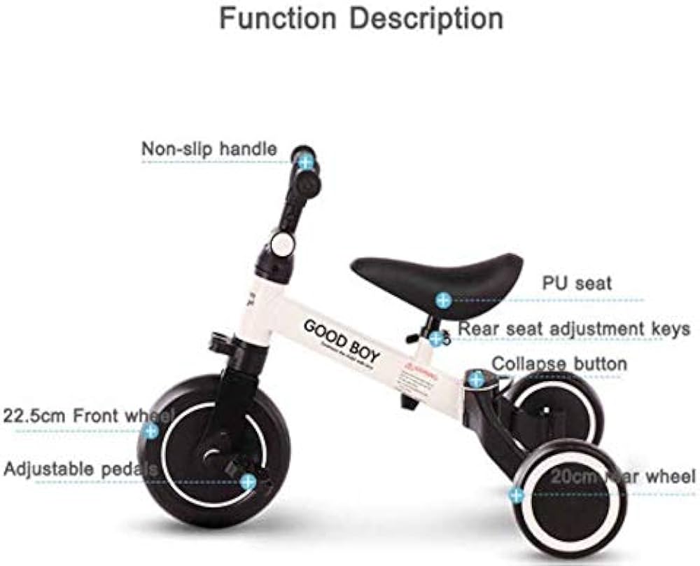Good Boy 3 in 1 Toddler Balance Tricycle - Lightweight, Foldable Bike for Kids Ages 1-5Toys & GamesThe Good Boy 3 in 1 Toddler Balance Tricycle is the perfect choice for kids ages 1-5. With its 3 in 1 design, your child can choose between a tricycle, 2-wh