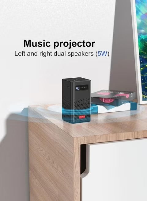 Crony C900 Smart DLP Upright Projector with Bluetooth 5.0 Speaker, Wireless Screen Mirroring, Built-in Battery, 1080P Supported Portable Home Theater Projector