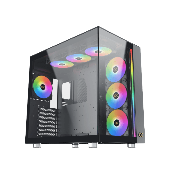 Aqua Ultra AIR Computer Case Black – Cube E-ATX PC Case | High-Airflow Gaming Computer Chassis