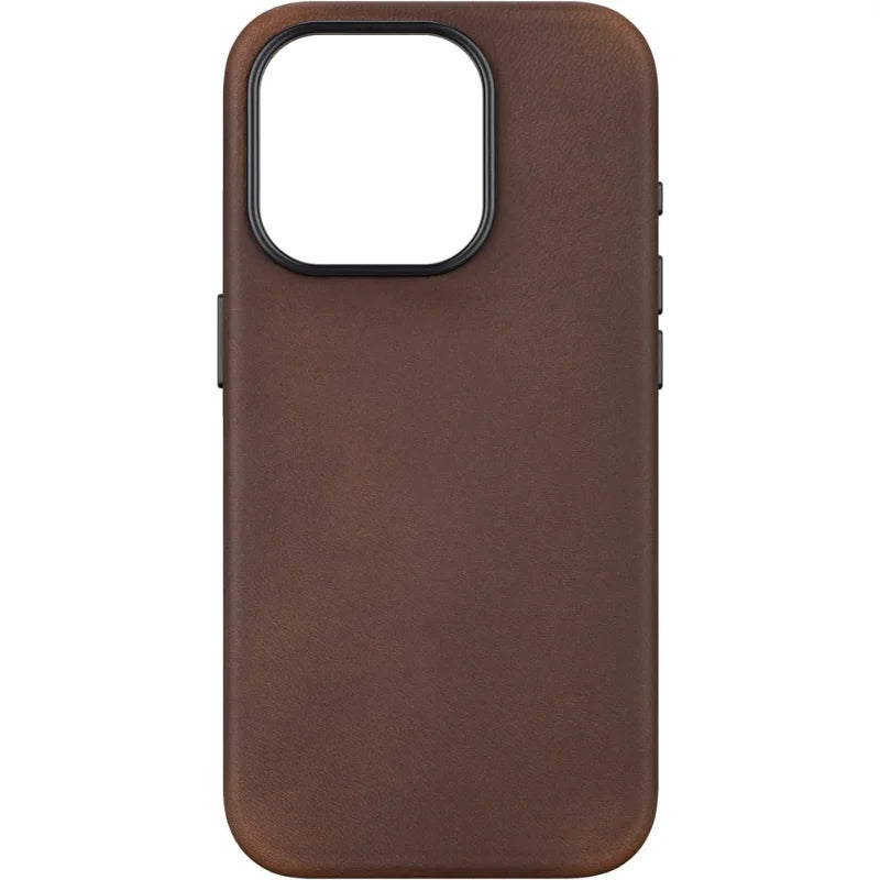 Awamix Leather Case for iPhone 15 Pro with MagSafe Rugged Adventure Dark Brown
