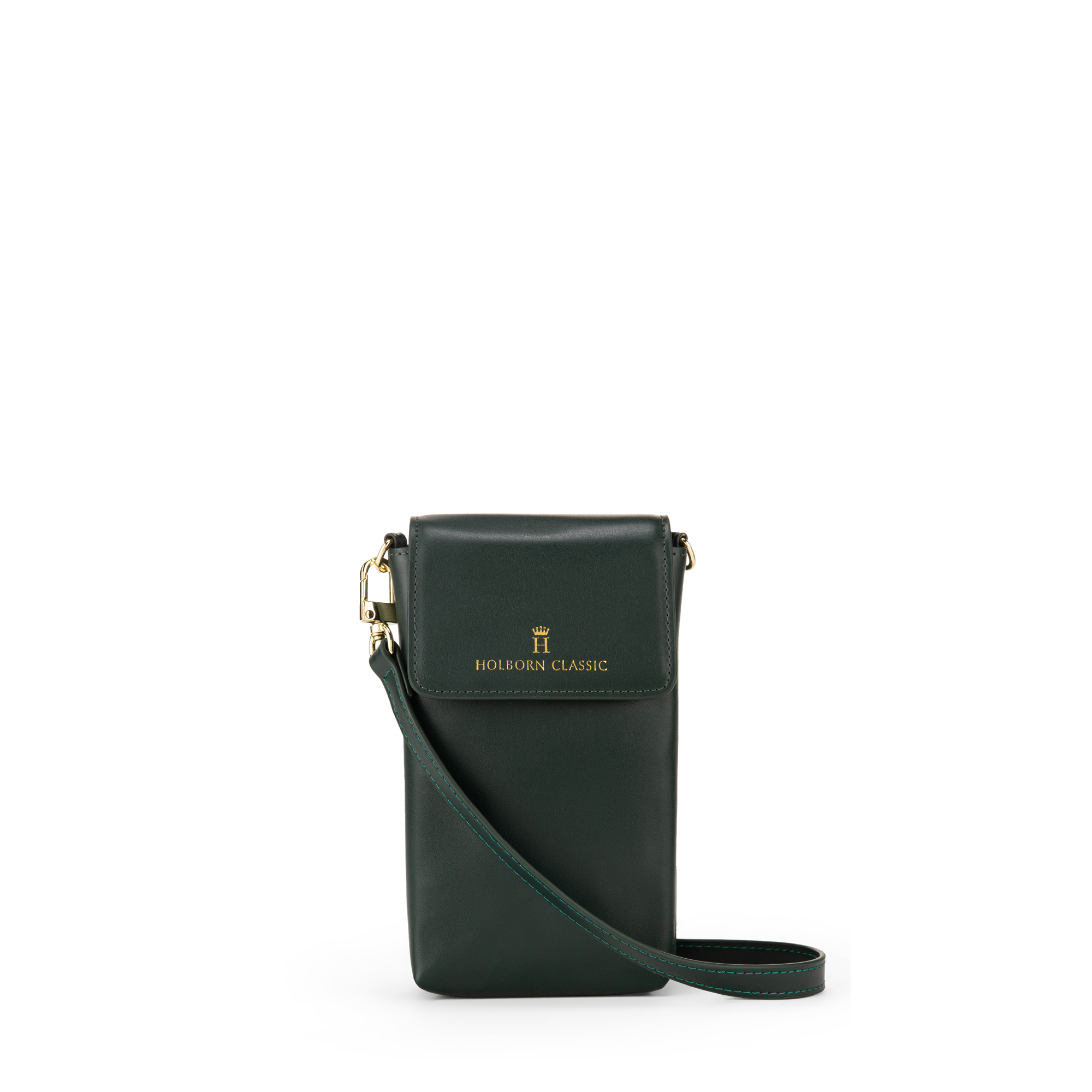 Holborn Classic Anna Leather Phone Pouch Flapped GreenHandbags & WalletsCarry your phone in style with the Anna Leather Phone Pouch Flapped in green. Designed for women, this phone pouch is made of high-quality leather for a chic and durable accessory. It