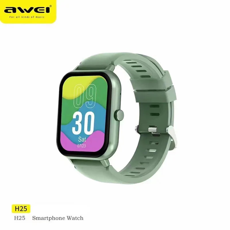 awei H25 Smart Watch GreenWearablesIP67 water and dust resistance, making it suitable for everyday activities and light exercise.User-Friendly Interface: Intuitive interface for easy navigation and use.Bright and responsive touchscreen for effortless inte