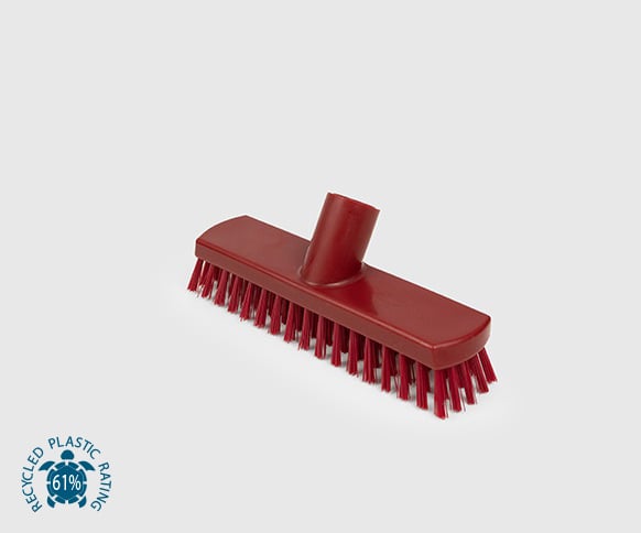 Lever HBC Stiff Deck Scrub Brush with Aluminum handle with Blue GripSustainable LivingAn efficient solution for swift clearing of small to medium areas. The product is equipped with stiff filaments that are specifically designed to tackle and remove stubb