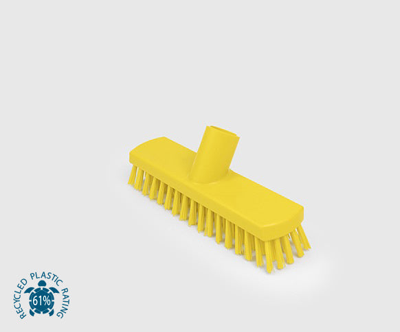 Lever HBC Stiff Deck Scrub Brush with Aluminum handle with Blue GripSustainable LivingAn efficient solution for swift clearing of small to medium areas. The product is equipped with stiff filaments that are specifically designed to tackle and remove stubb
