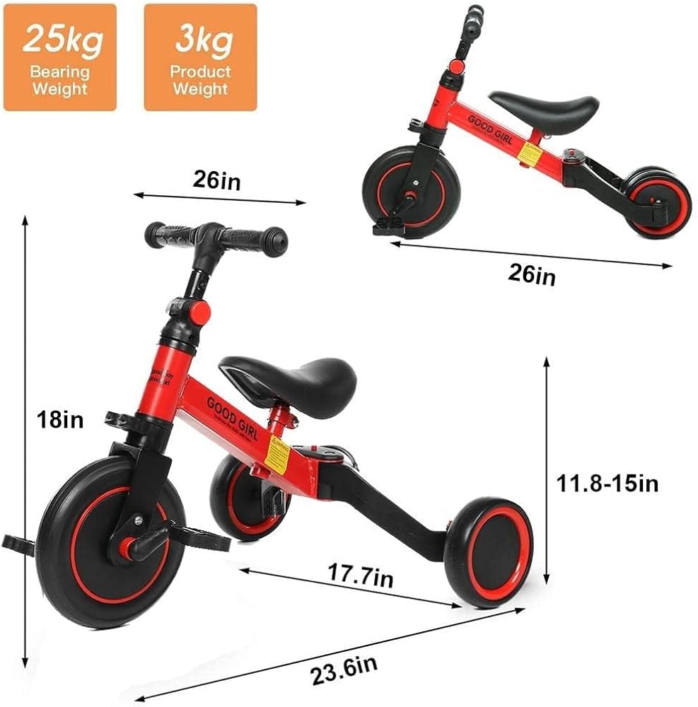 Kids 3-Wheel Toddler Tricycle – Red, Pedal Ride-On Bike for Boys & Girls
