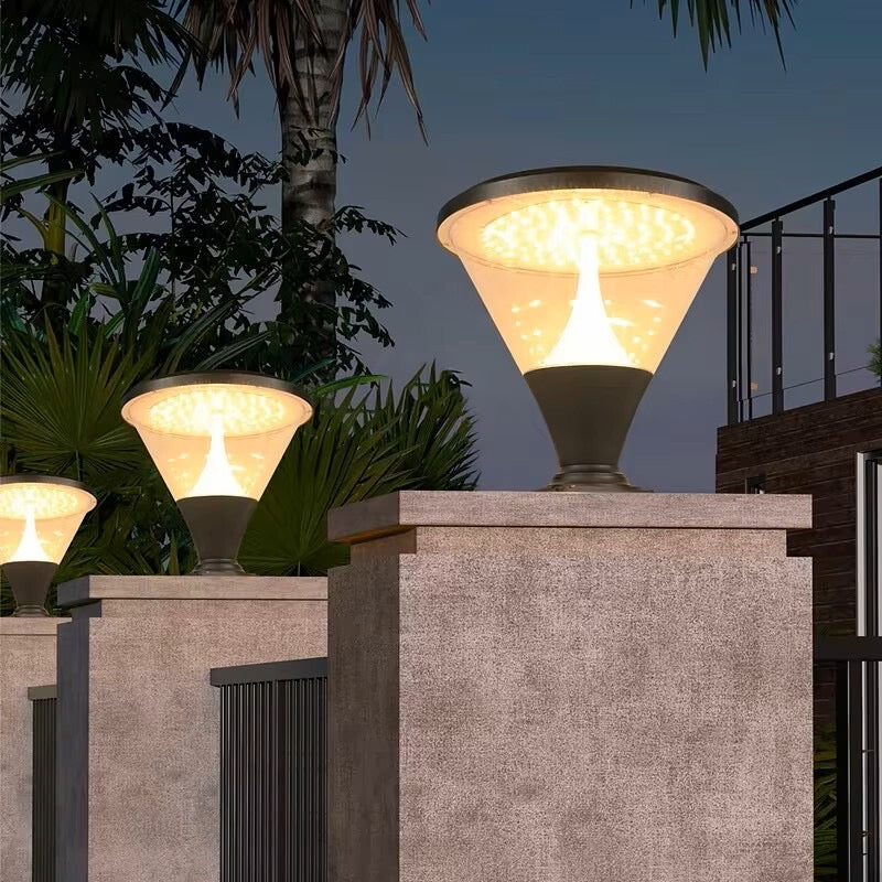 Solar LED Post Top Light 3000K Warm White – Solar Outdoor Garden Lamp, Waterproof, P18-1, 1 Year Warranty
