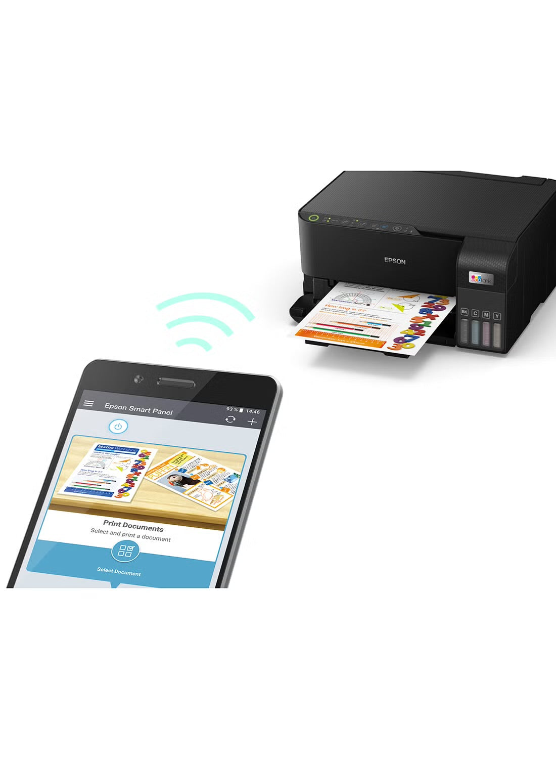 Epson EcoTank L3550 A4 Colour All-in-One Ink Tank Printer | 3-in-1 Print, Scan & Copy | Wi-Fi & Wi-Fi Direct | Smart App | Photo Printing | Black