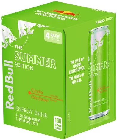 Red Bull Green Edition energy drink with 114mg caffeine taurine and B vitamins
