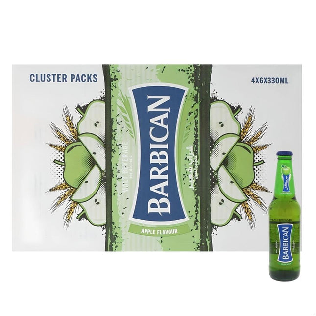 Barbican Apple Flavoured Non-Alcoholic Malt Beverage (24x330ml)BeveragesTaste the difference with every sip. Made from the finest barley and the juiciest of apples. Taste ProfileTaste an incredible flavour that will revitalise your senses.