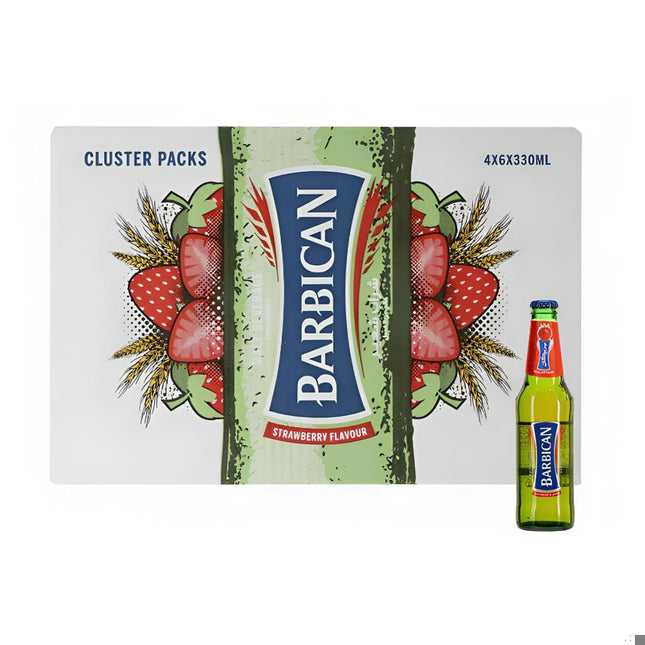 Barbican Strawberry Flavoured Non-Alcoholic Malt Beverage (24x330ml)BeveragesA unique blend resulting in a balanced and refreshing malt beverage that is packed with fresh strawberry fruit flavour. Taste ProfileA unique blend resulting in a balanced and re